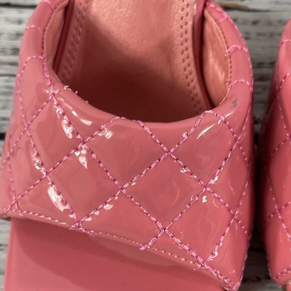 Shoe Land Heels Pumps Mules Shoes size 8.5 Quilted Pink Patent Wedding Church - Picture 7 of 16